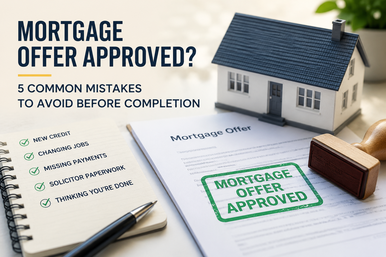 Mortgage Offer Approved? 5 Common Mistakes to Avoid Before Completion